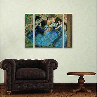 Edgar Degas Dancers in Blue 1890 Multi-Panel Canvas Wall Art 3-piece Set