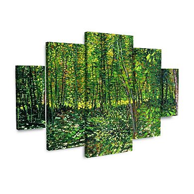 Vincent van Gogh Trees and Undergrowth 1887 Canvas Wall Art 5-piece Set