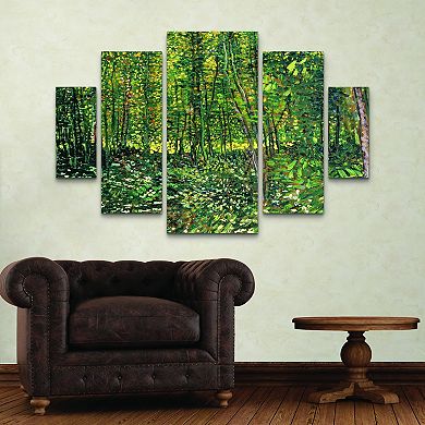 Vincent van Gogh Trees and Undergrowth 1887 Canvas Wall Art 5-piece Set