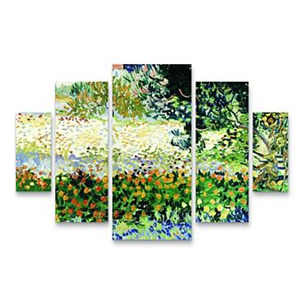 Vincent van Gogh Garden in Bloom Canvas Wall Art 5 pc Set