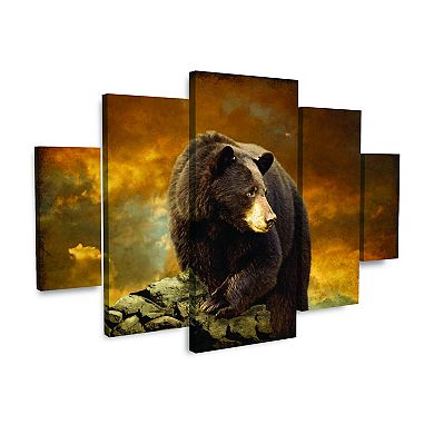 The Bear Went Over the Mountain Canvas Wall Art 5-piece Set