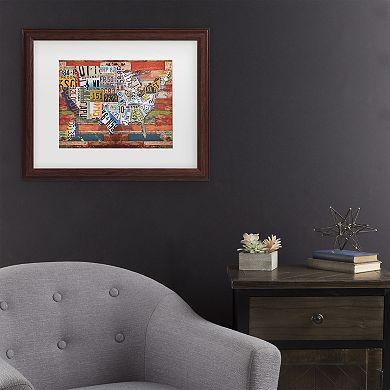 Masters Fine Art USA License Plate Framed Wall Art