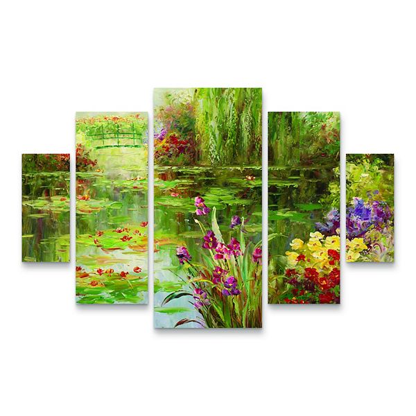 Victor Giton Water Lilies Canvas Wall Art 5-piece Set