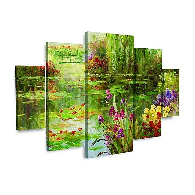 Victor Giton Water Lilies Canvas Wall Art 5-piece Set