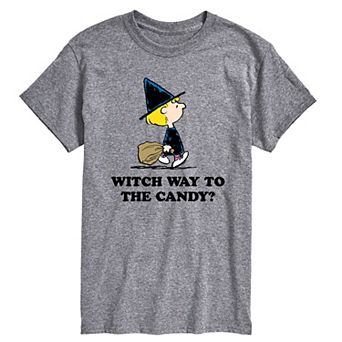 Men's Peanuts Witch Way Candy Tee