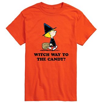 Men's Peanuts Witch Way Candy Tee