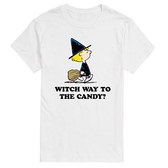Men's Peanuts Witch Way Candy Tee