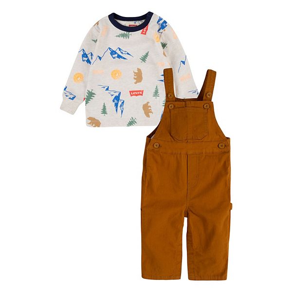 Toddler Boy Levi's® Happy Camper Allover Print Tee & Overalls Set