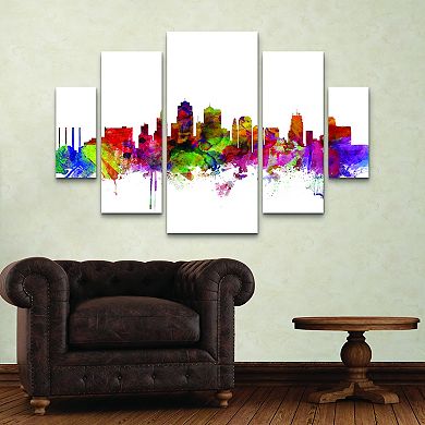 Michael Tompsett Kansas City Skyline Canvas Wall Art 5-piece Set