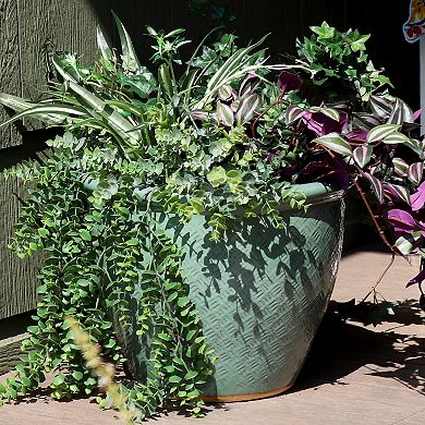Sunnydaze Ocean Villa Indoor/Outdoor Ceramic Planter - 15"