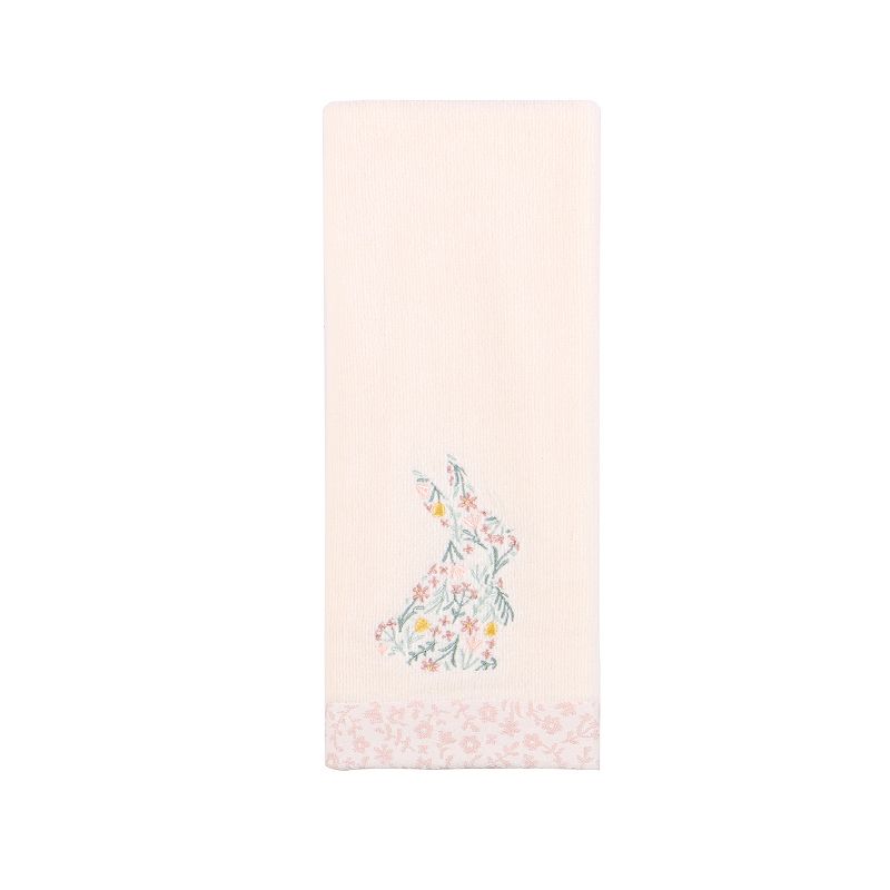 Celebrate Together Easter Floral Bunny Hand Towel, White
