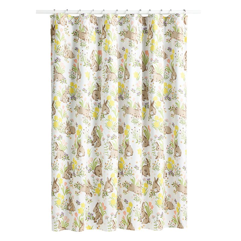 Celebrate Together Easter Bunny Scenic Shower Curtain, Lt Beige, 70 X 70