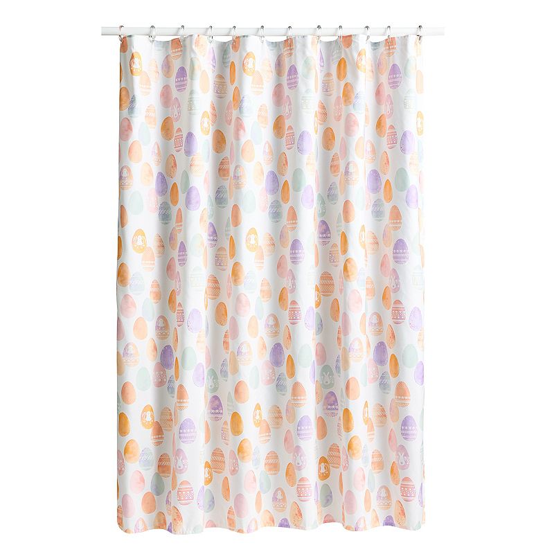 Celebrate Together Easter Egg Toss Shower Curtain, White, 70 X 70