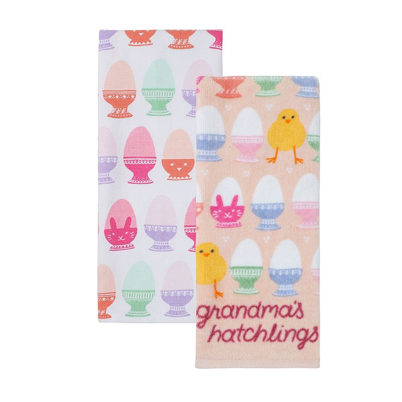 Celebrate Together Easter Grandmas Hatchlings Kitchen Towel 2-pk., Orange