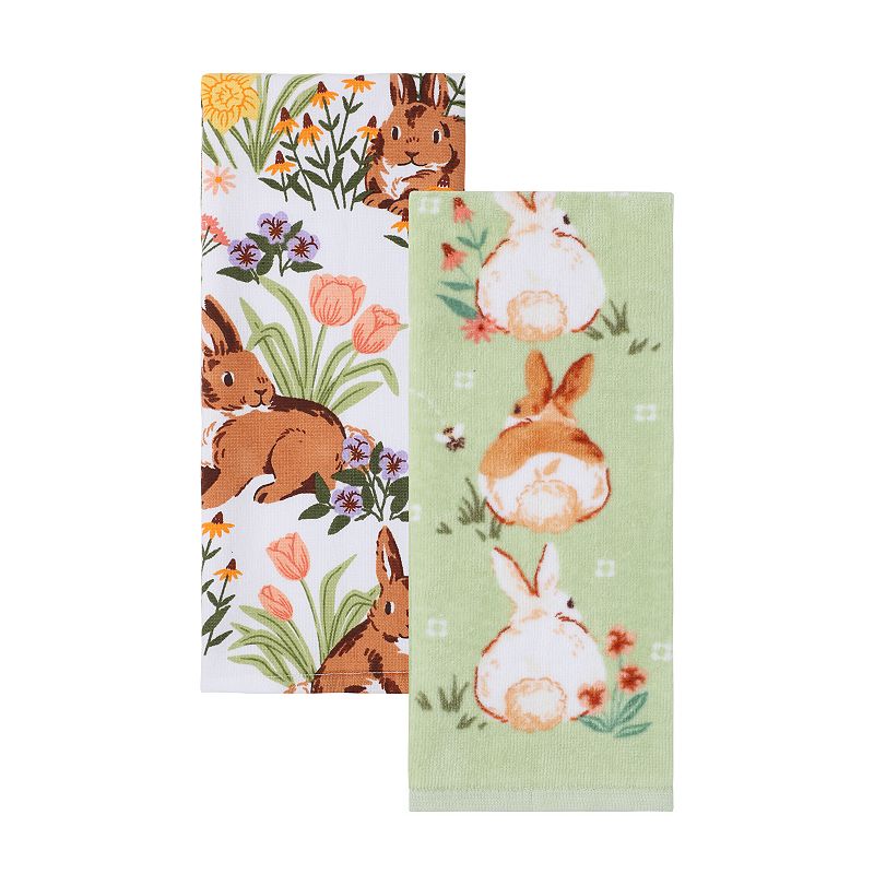 Celebrate Together Easter Bunny Tails Kitchen Towel 2-pk., Brt Green