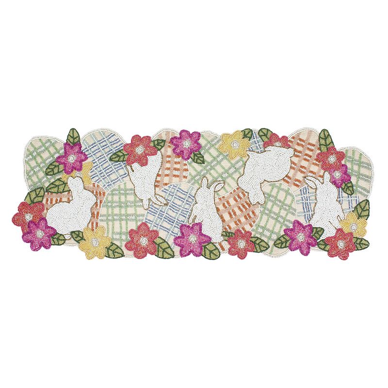 Celebrate Together Easter Field Bunnies Beaded Table Runner - 36, Multic