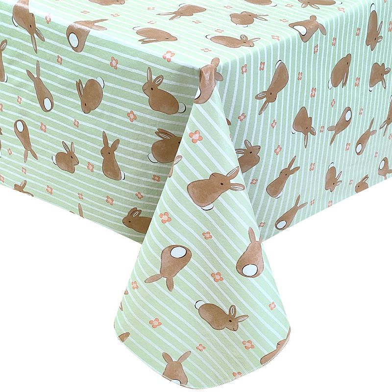 Celebrate Together Easter Vinyl Bunny Tablecloth, Multicolor, 60X84