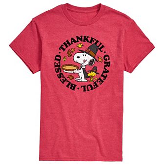 Men's Peanuts Thankful Grateful Blessed Tee