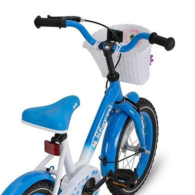 Joystar Starry 18 Inch Kids Bike Ages 5-9 with Training Wheels and Basket, Blue