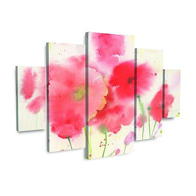 Coral Fiesta Canvas Wall Art 5-piece Set