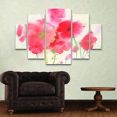 Coral Fiesta Canvas Wall Art 5-piece Set