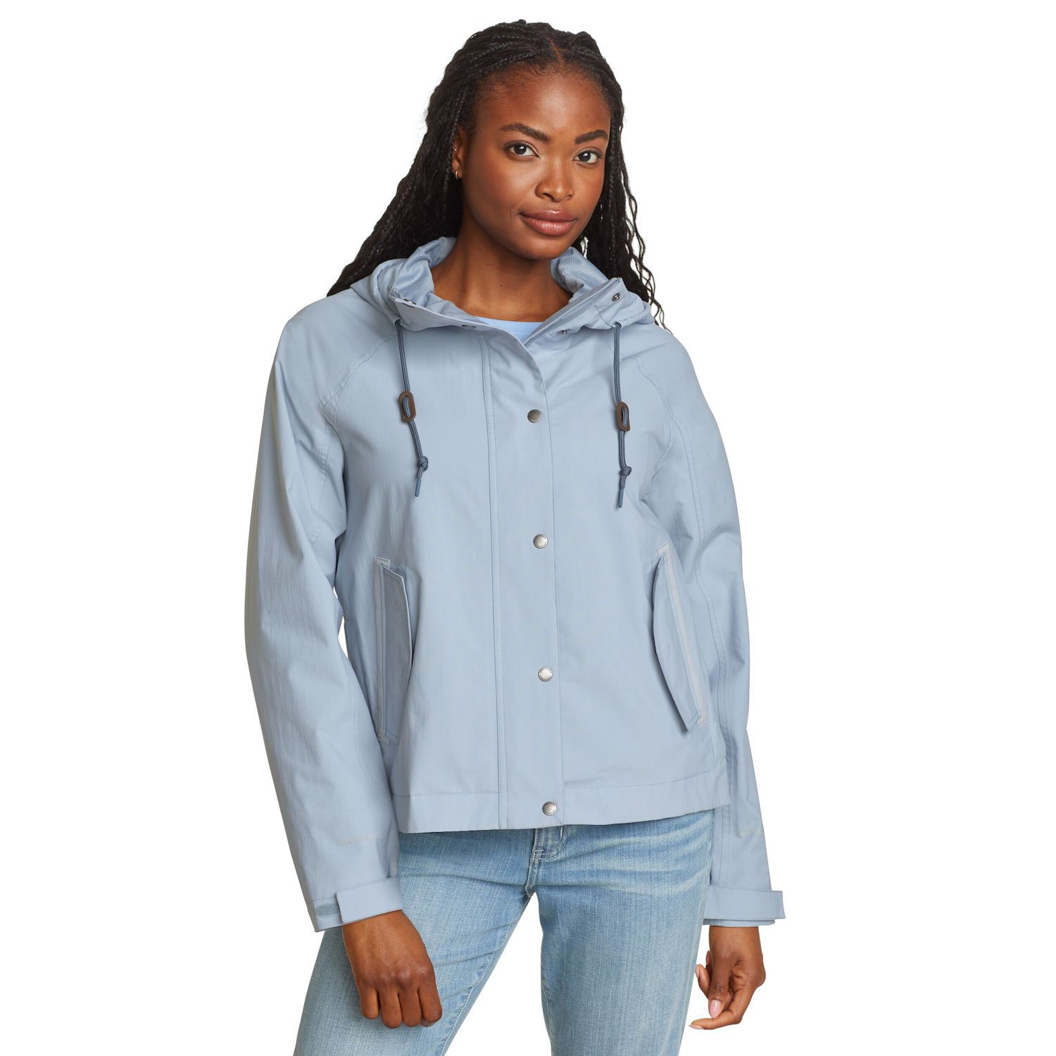 Veste Imperméable Eddie Bauer WeatherEdge - Taille M Homme - Bleue, Capuche, Parfait état