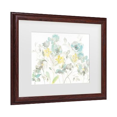 Aqua Roses Shadows Framed Wall Art