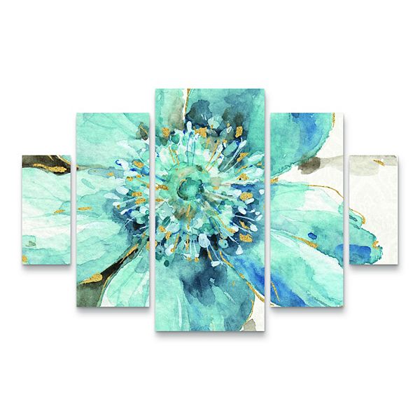 Indigold VI Floral Canvas Wall Art