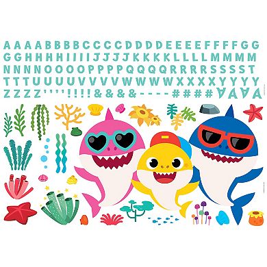 RoomMates Baby Shark Alphabet Wall Decal 154-piece Set