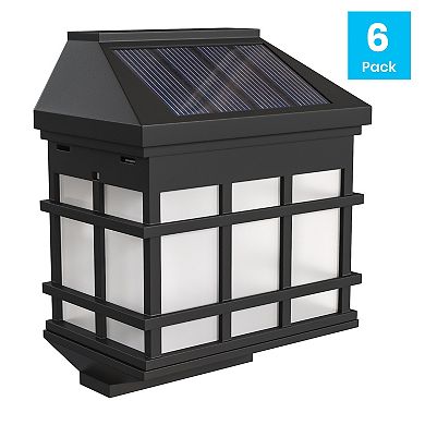 Flash Furniture 6-pack Wall Mount LED Weather Resistant Solar Powered Deck & Fencing Lights