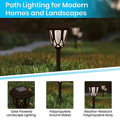 Flash Furniture 8-pack Tulip LED Weather Resistant Solar Powered Lights for Pathway