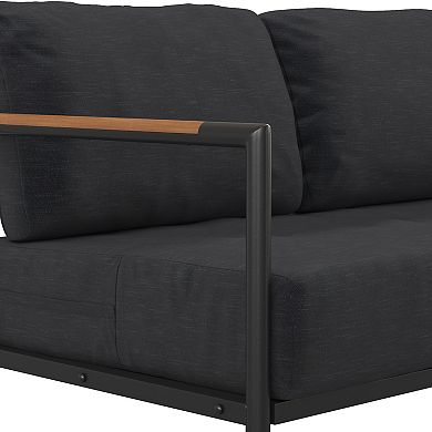 Flash Furniture Lea Patio Loveseat with Cushions