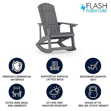 Flash Furniture Savannah All-Weather Adirondack Rocking Chair