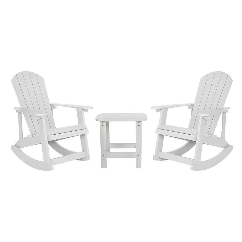 Flash Furniture Set of 2 Savannah All-Weather Adirondack Rocking Chairs wit