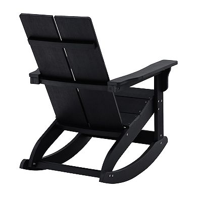 Flash Furniture Finn Modern All-Weather 2-Slat Adirondack Rocking Chair