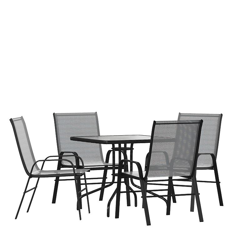Flash Furniture Brazos 5-piece Outdoor Patio Dining Set, Grey