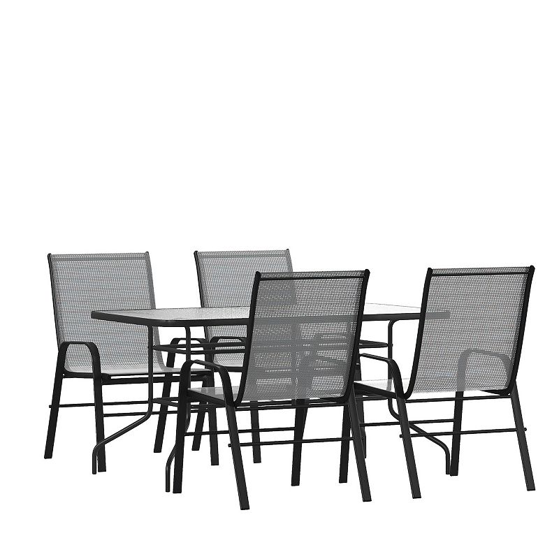 Flash Furniture Brazos 5-piece Outdoor Patio Dining Set, Grey