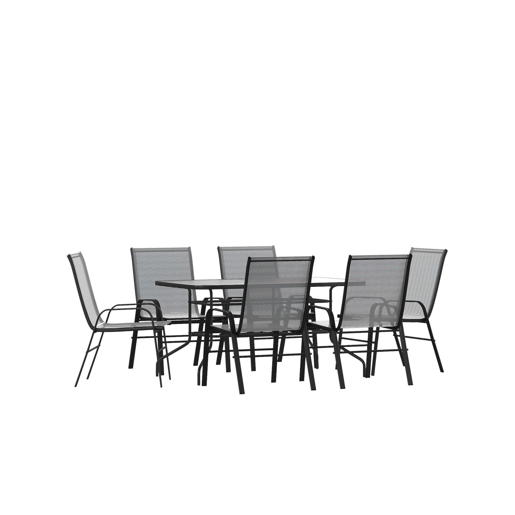 Flash Furniture Brazos 7-piece Outdoor Patio Dining Set, Gray