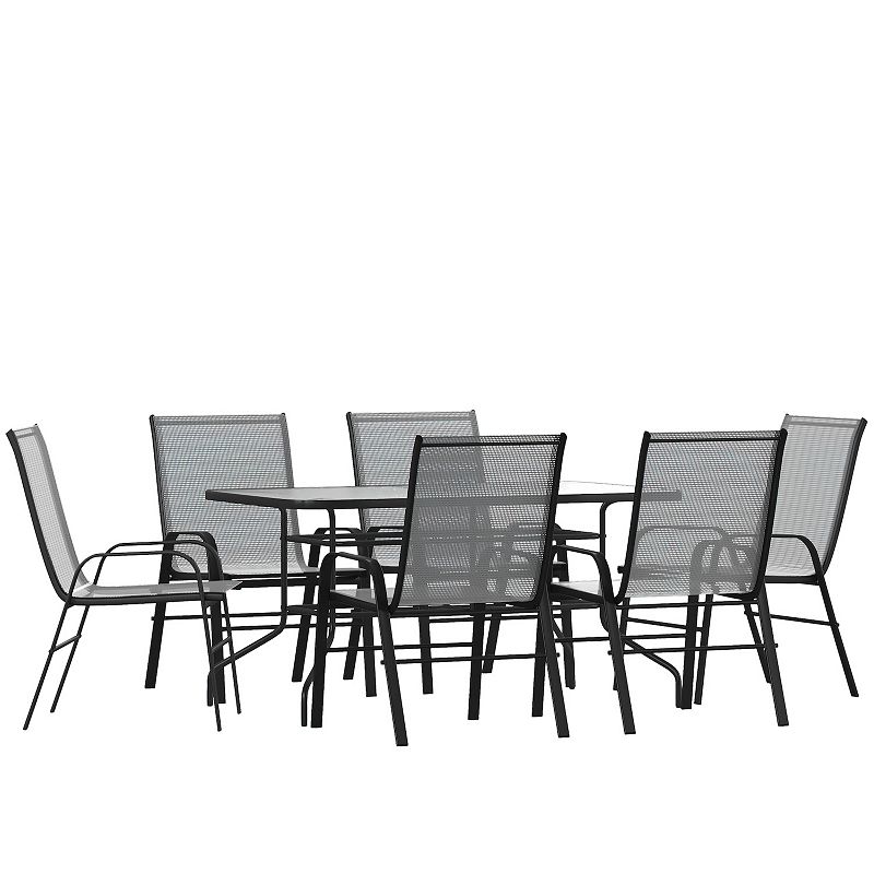 Flash Furniture Brazos 7-piece Outdoor Patio Dining Set, Grey