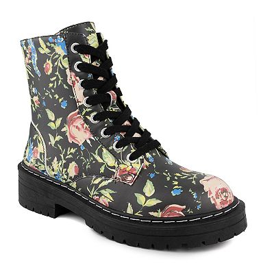 sugar Kaedy Women s Floral Combat Boots