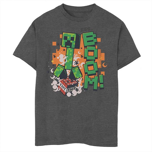 Boys 820 Minecraft Creeper Hiss Boom Graphic Tee