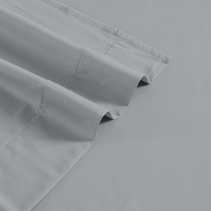 Color Sense Brushed Cotton Blend Lightweight Sheet Set, Grey, TWINXL SET