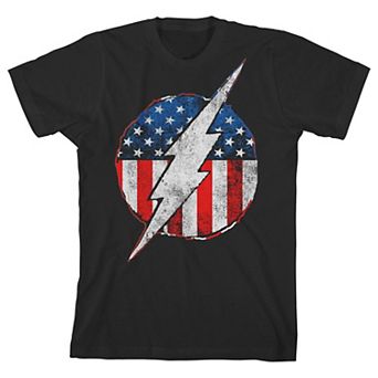 Boys 8-20 DC Comics The Flash American Flag Superhero Graphic Tee