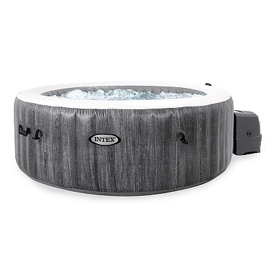 Intex PureSpa Plus Greywood Inflatable Hot Tub Bubble Jet Spa with Accessory Kit