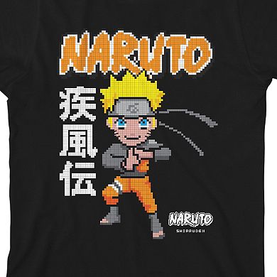 Boys 8-20 Naruto Shippuden Pixel Character Graphic Tee