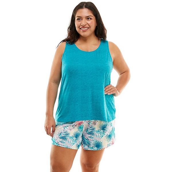 Women's Plus Croft & Barrow® Luxe Pajama Tank & Pajama Shorts Sleep Set