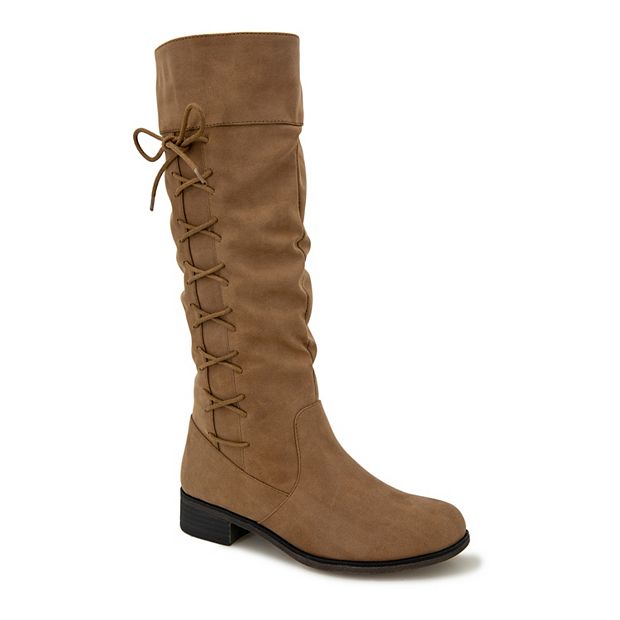 Xoxo brown flat over the 2025 knee boots