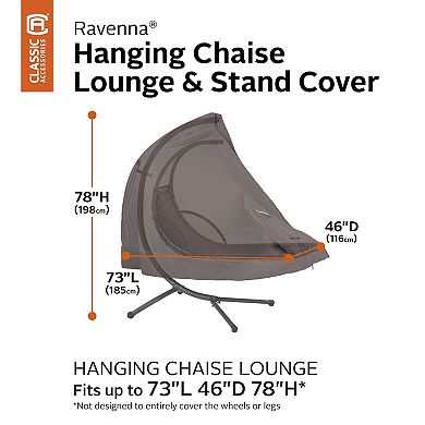 Classic Accessories Ravenna Water-Resistant Hanging Chaise Lounge & Stand Patio Cover
