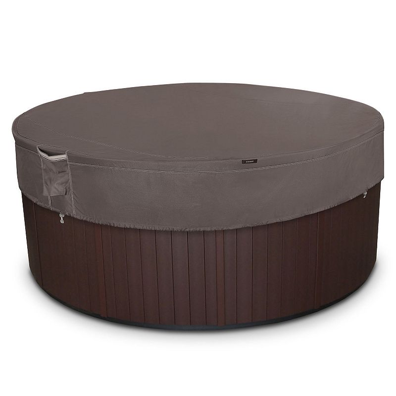 Classic Accessories Ravenna Water-Resistant Round Hot Tub Patio Cover, Grey