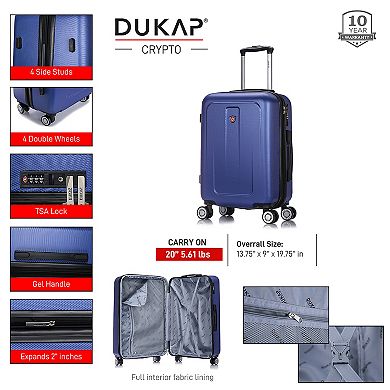 Dukap Crypto 20-Inch Carry-On Hardside Spinner Luggage